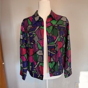 Ruby Rd. Multicolor Geometric Sequence Jacket